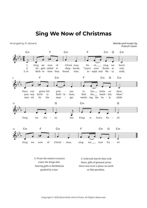 Sing We Now of Christmas (Key of C Minor)