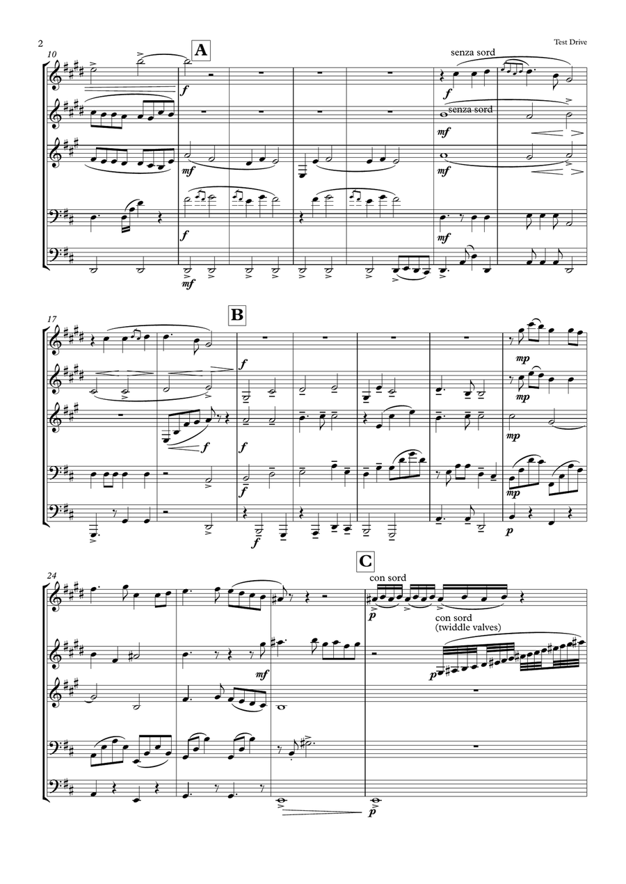 Test Drive Test Drive Brass Ensemble scores gallery preview page 2