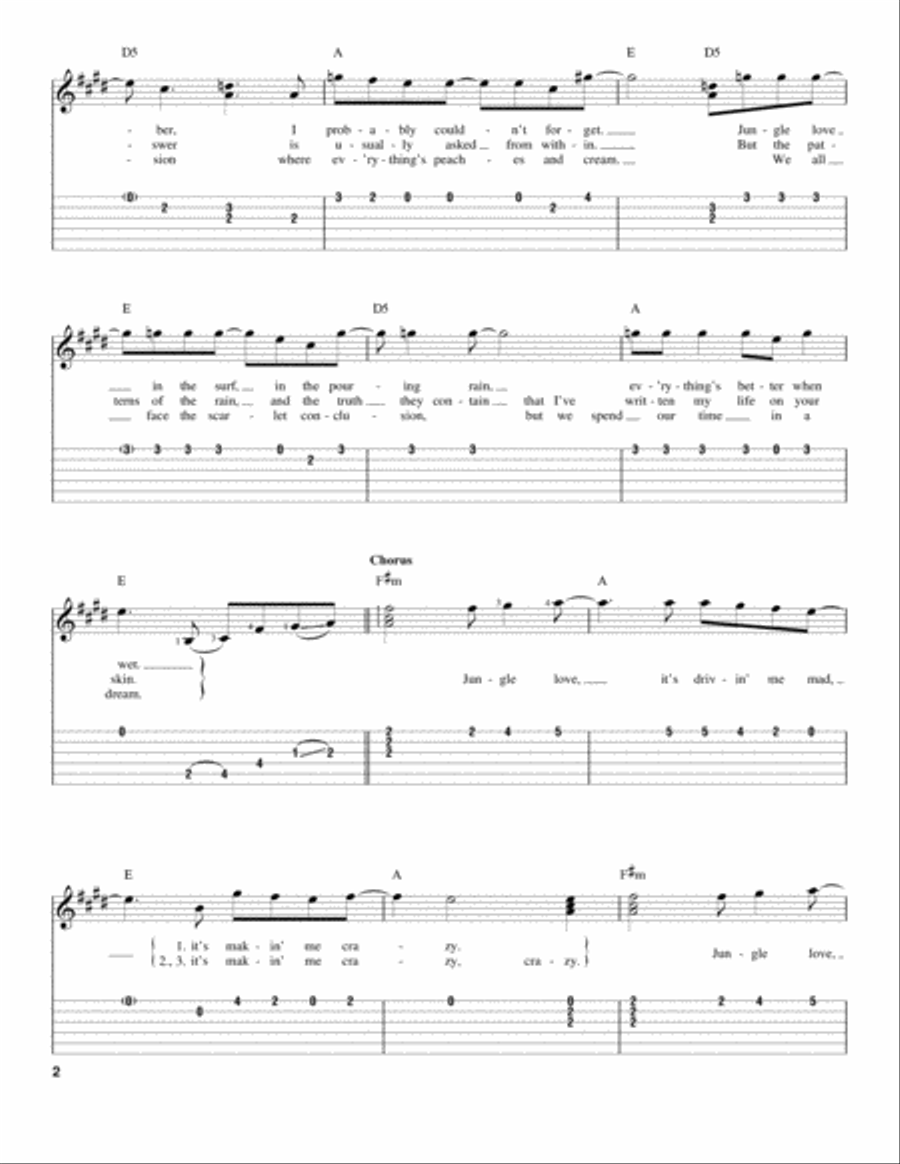 Jungle Love Acoustic Guitar scores gallery preview page 2