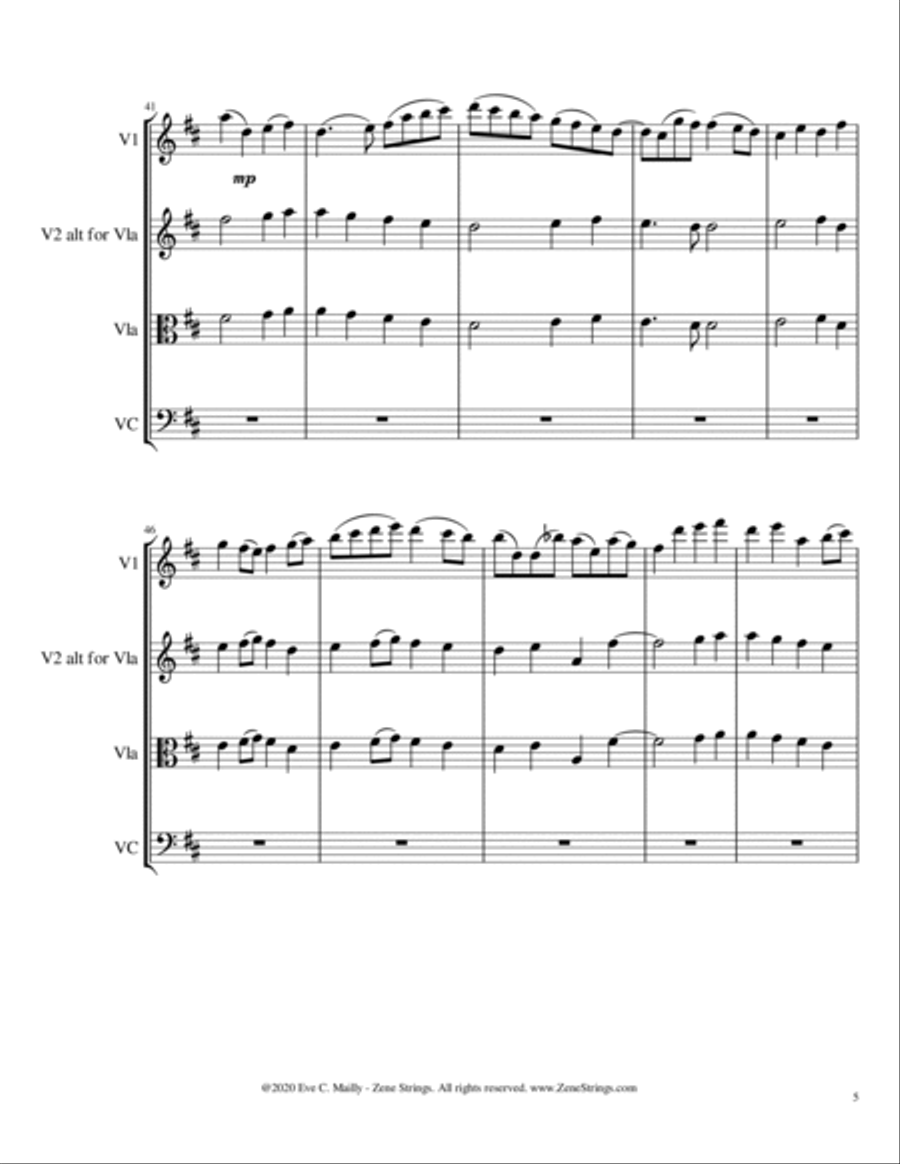 Ode to Joy (String Trio) String Trio scores gallery preview page 5