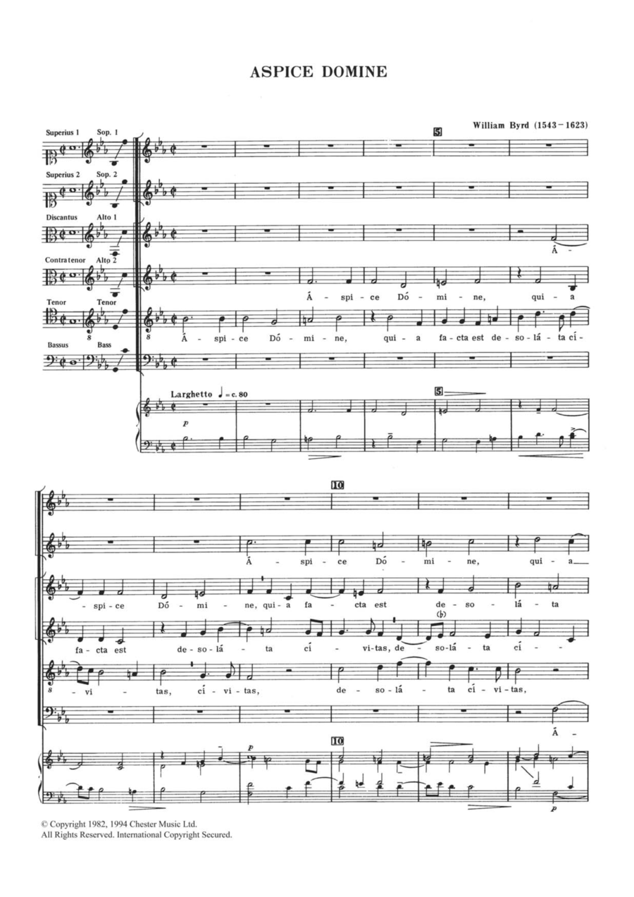 Aspice Domine Aspice Domine 4-Part scores gallery preview page 1