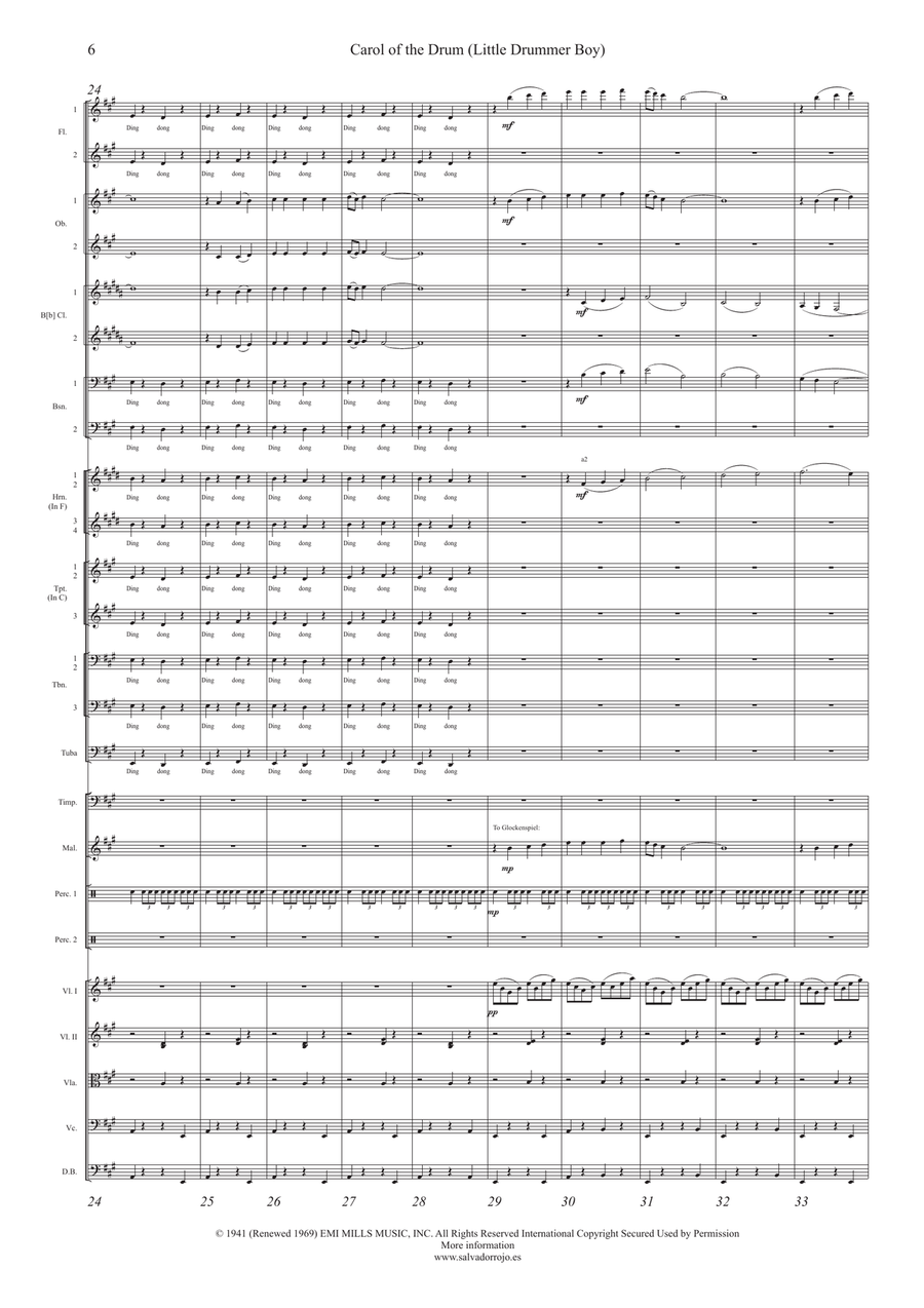 Carol Of The Drum Carol Of The Drum Full Orchestra scores gallery preview page 6