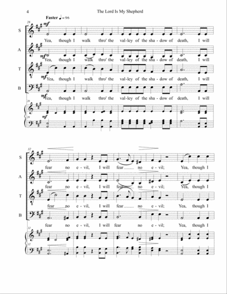 The Lord Is My Shepherd (SB 45) 4-Part scores gallery preview page 4