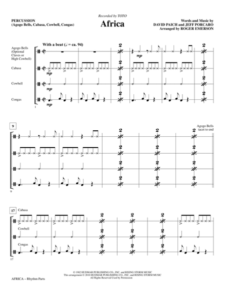 Africa (arr. Roger Emerson) - Percussion
