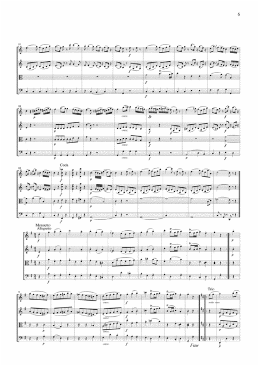 Mozart Eine Kleine Nachtmusik K.525, all mvts., for string quartet, CM018 String Quartet scores gallery preview page 6