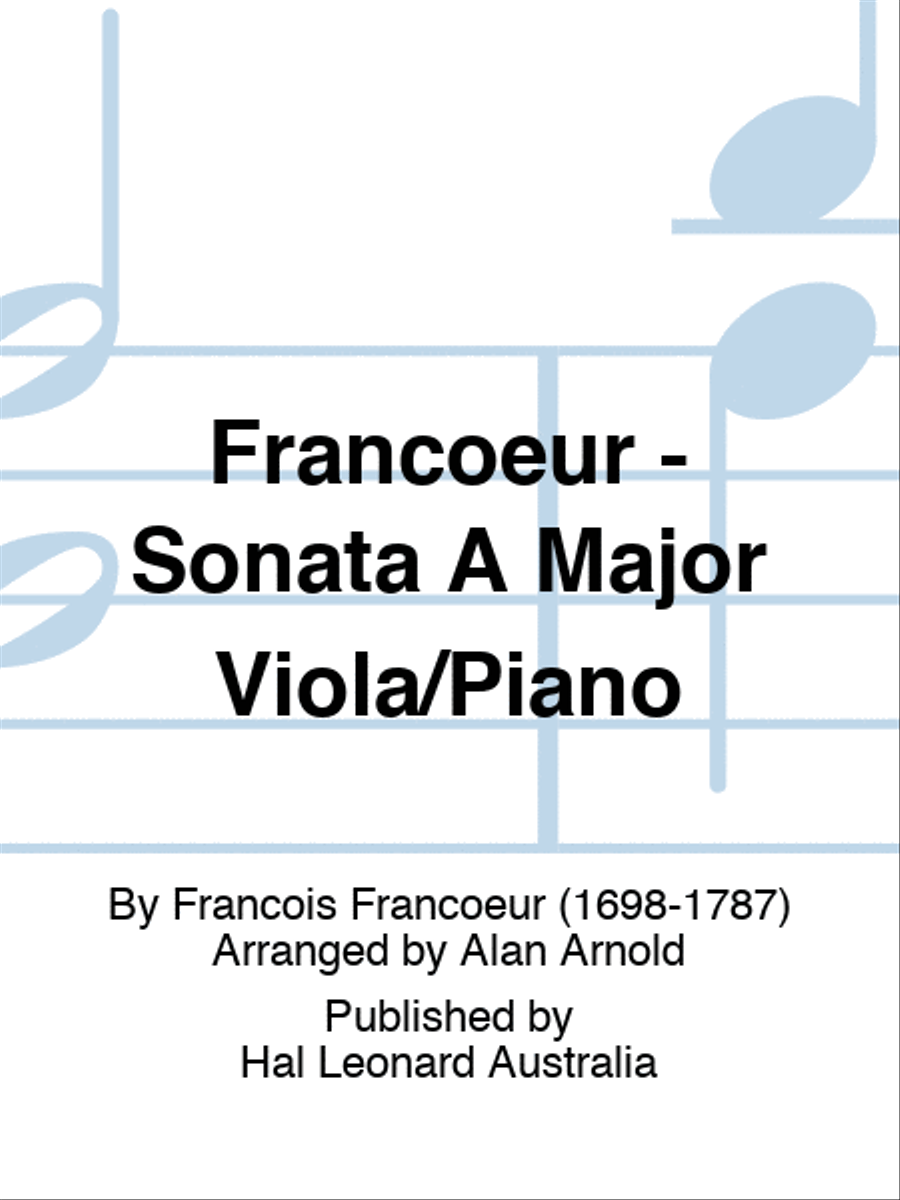 Francoeur - Sonata A Major Viola/Piano