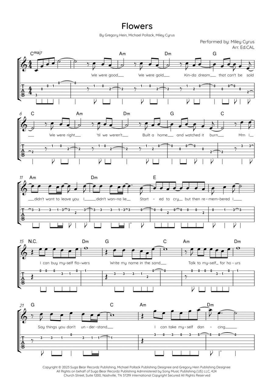 Flowers Electric Guitar scores gallery preview page 1