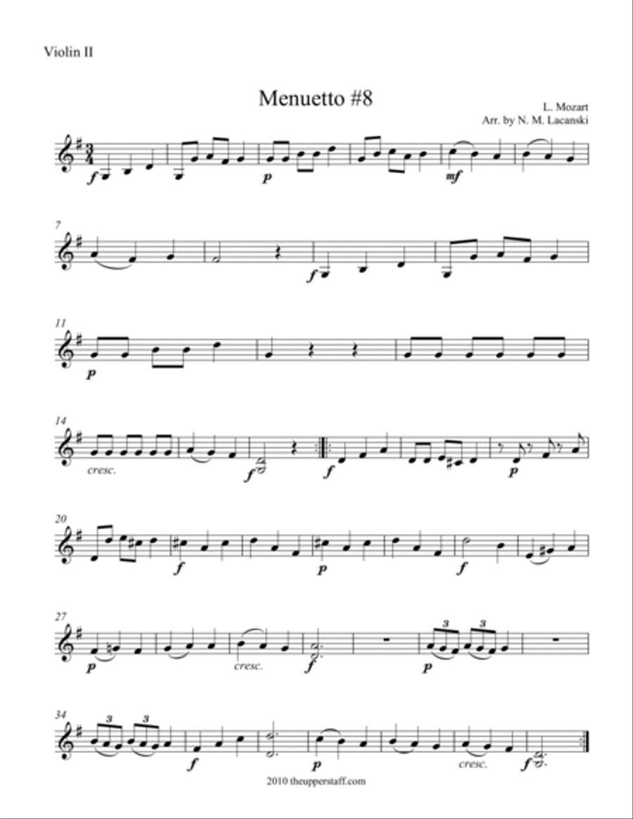 Menuetto #8 String Trio scores gallery preview page 2
