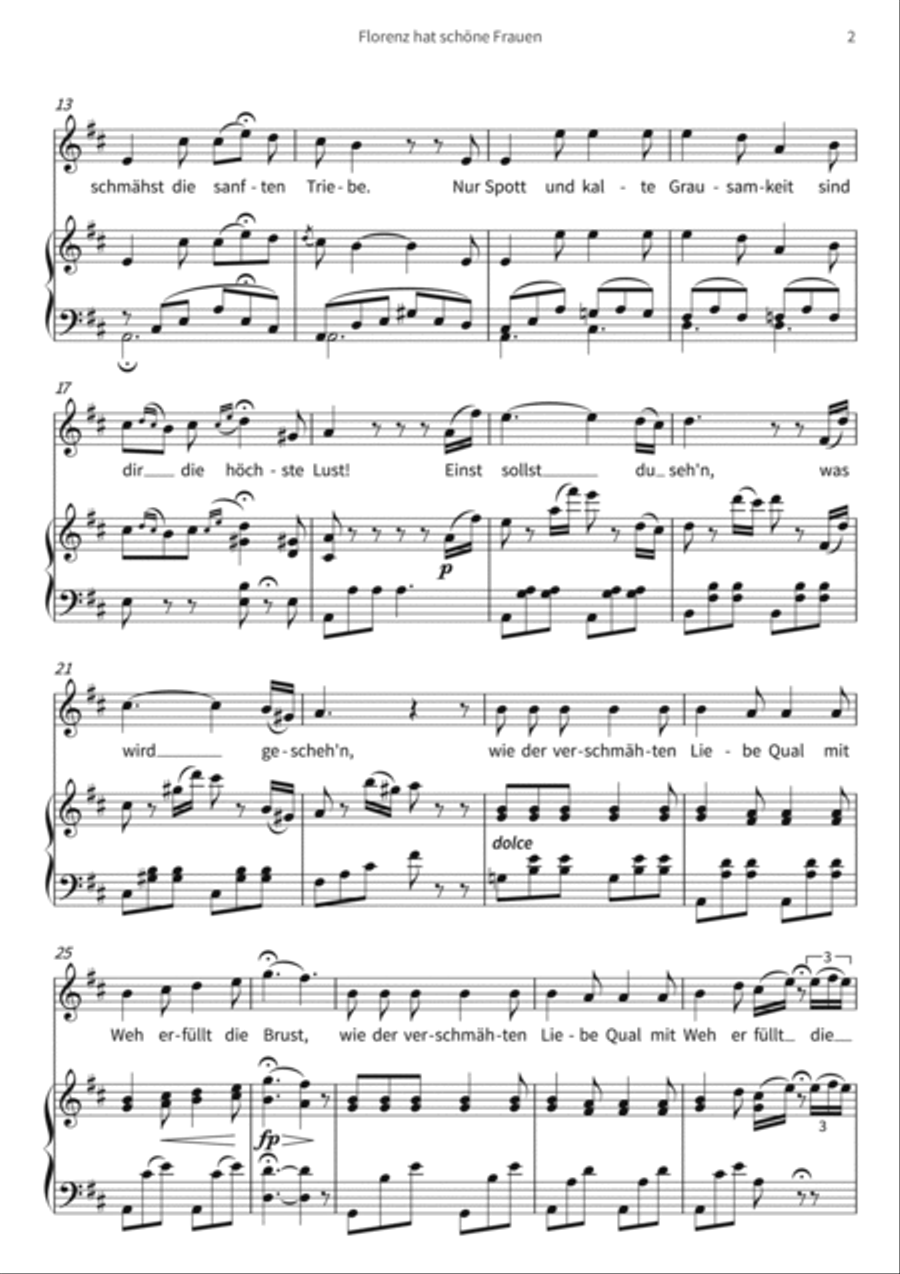 Florenz hat schone Frauen Piano, Vocal, Guitar scores gallery preview page 4