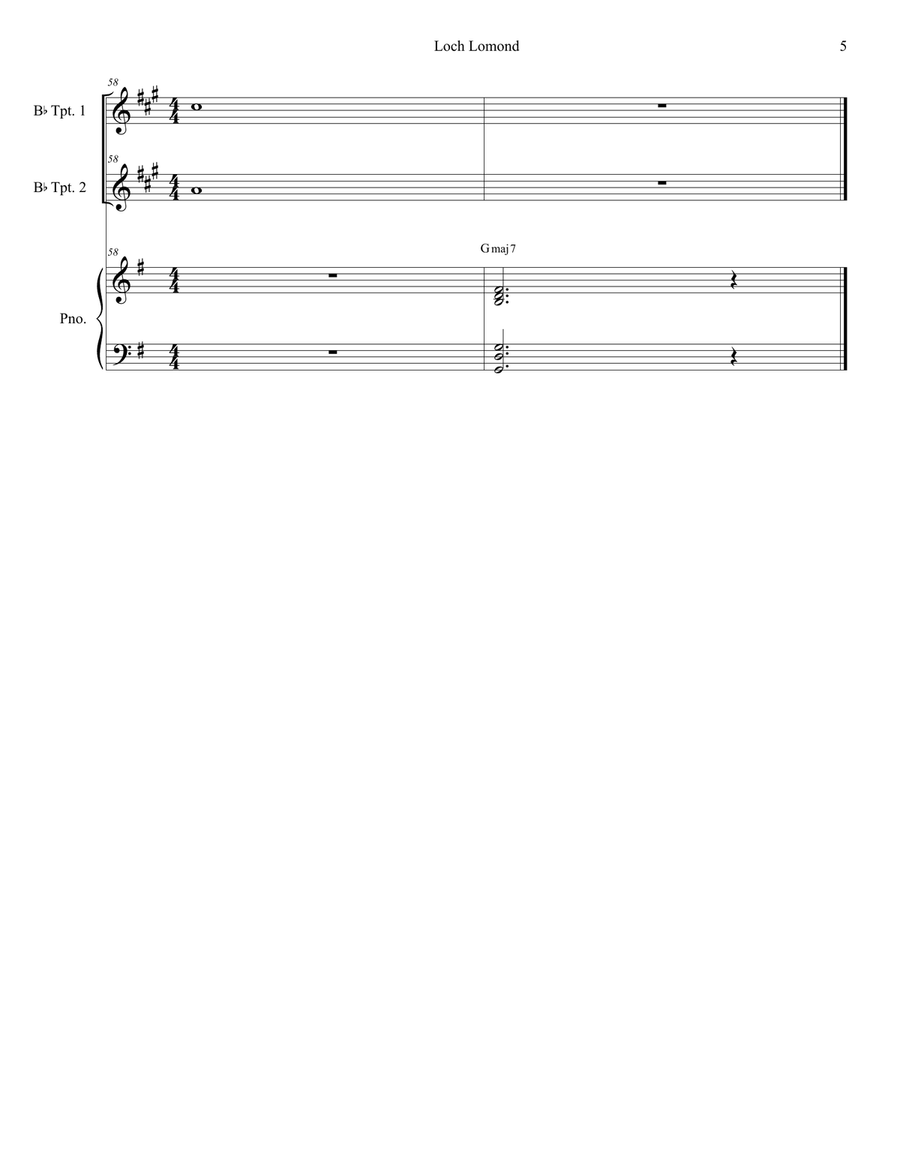 Loch Lomond (Duet for Bb-Trumpet) Trumpet Duet scores gallery preview page 5