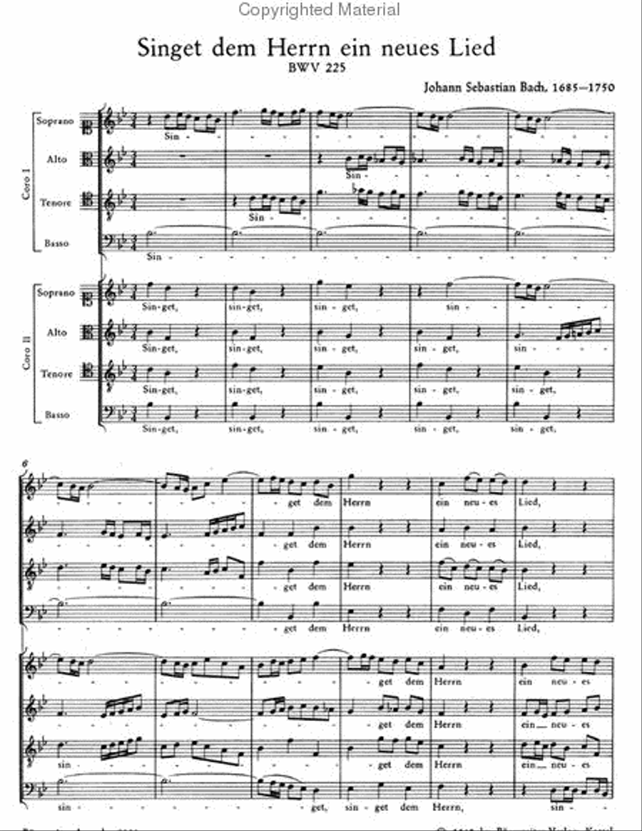 Singet dem Herrn ein neues Lied, BWV 225