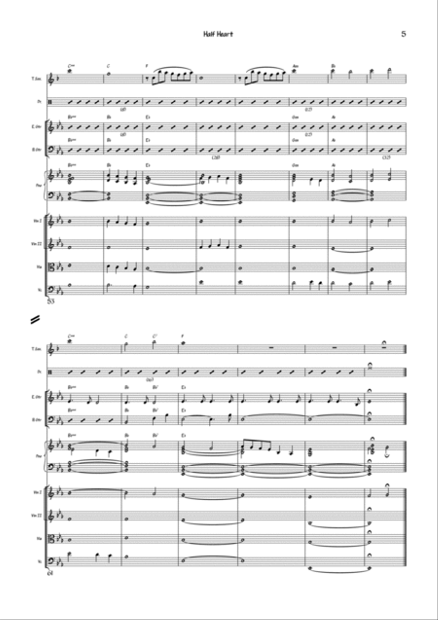 Half Heart Half Heart Tenor Saxophone scores gallery preview page 5