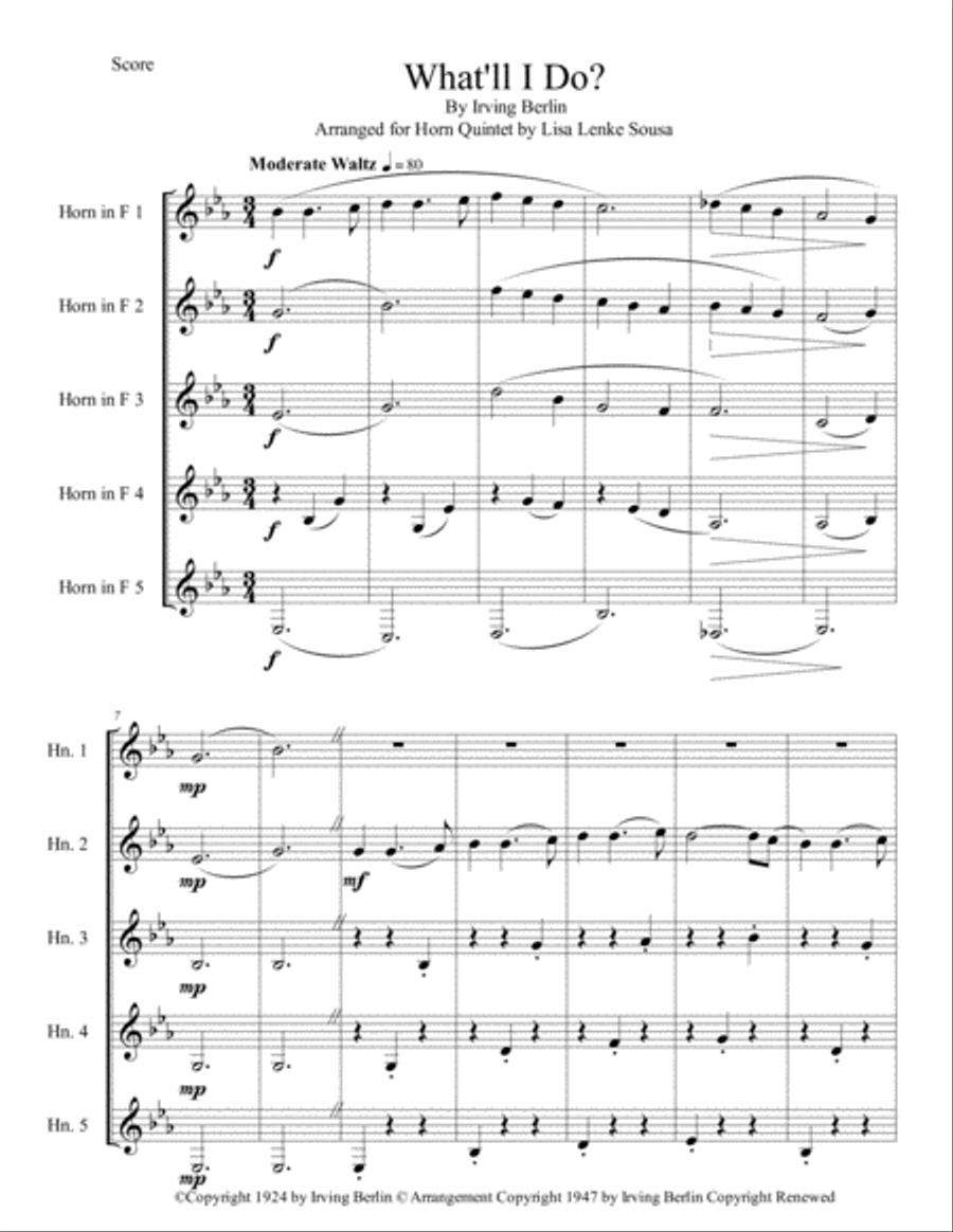 What'll I Do? Brass Ensemble scores gallery preview page 2