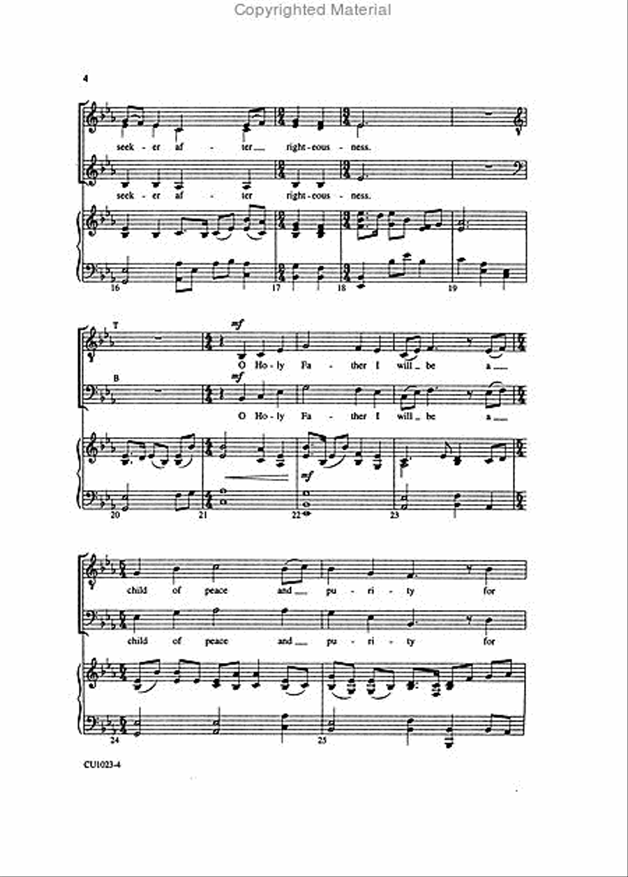 I Will Be a Child of Peace - SATB 4-Part scores gallery preview page 3