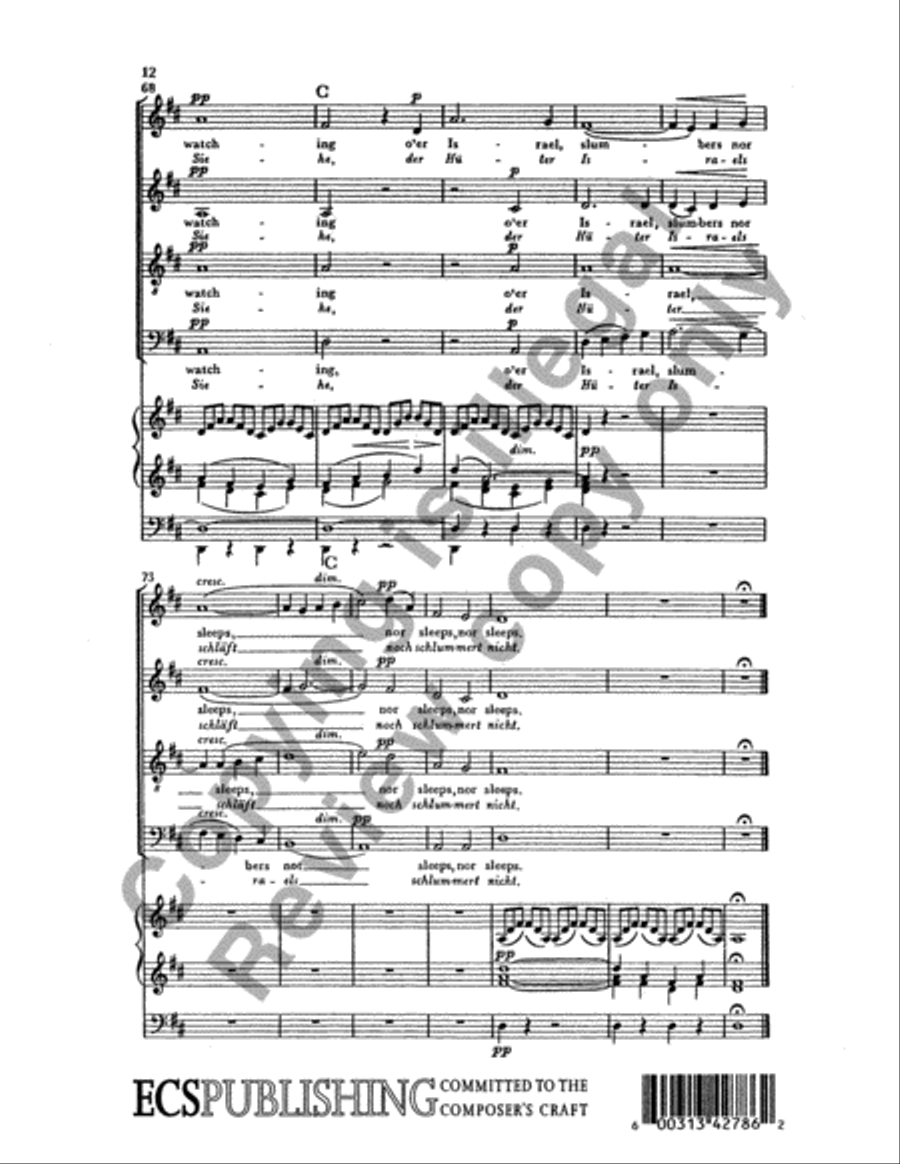 Elijah: He Watching over Israel (Siehe der Hueter Israels) 4-Part scores gallery preview page 21