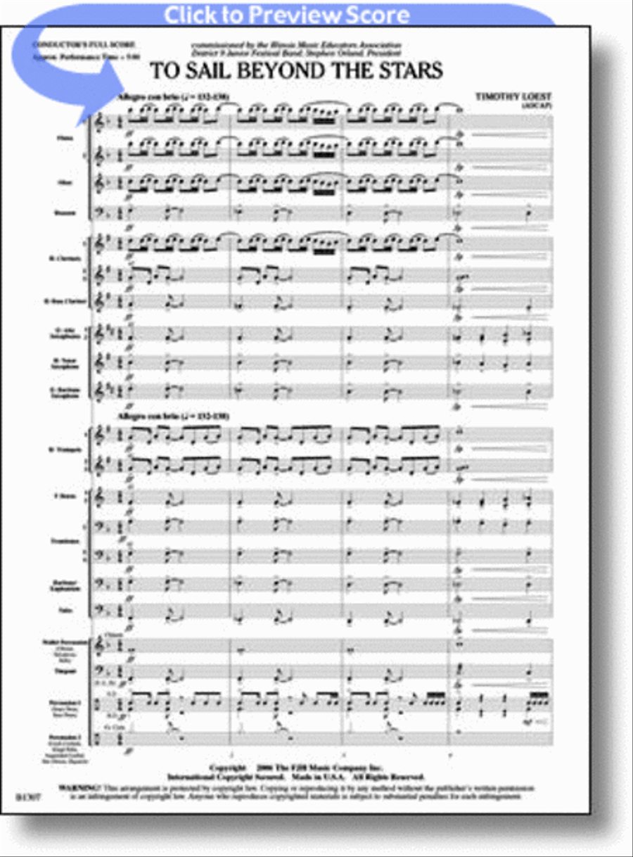 To Sail Beyond the Stars To Sail Beyond the Stars Concert Band scores gallery preview page 1
