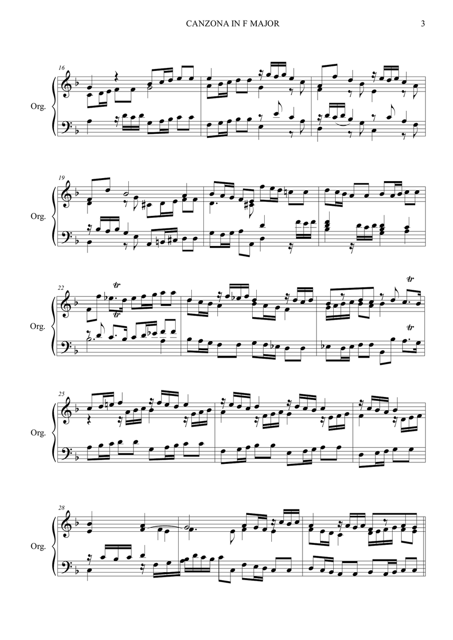 CANZONA IN F MAJOR - D. Zipoli - From Sonate d'intavolatura per Organo e Cimbalo Organ Solo scores gallery preview page 3