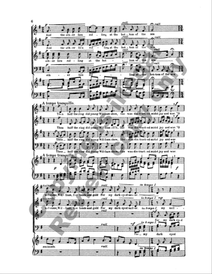 Five English Folk-Songs: 1. The Dark Eyed Sailor 4-Part scores gallery preview page 10