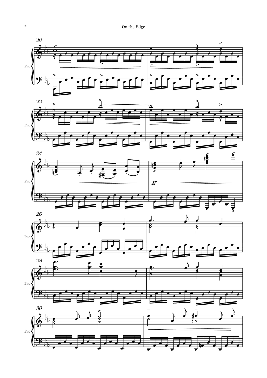 On The Edge (Frostpunk OST) - Piano Arrangement Piano Solo scores gallery preview page 2