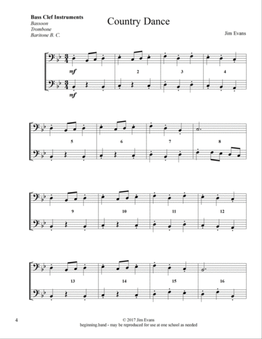 Elementary Duets, Volume 1, for Bassoon, Trombone, and Baritone B. C. Bassoon scores gallery preview page 4