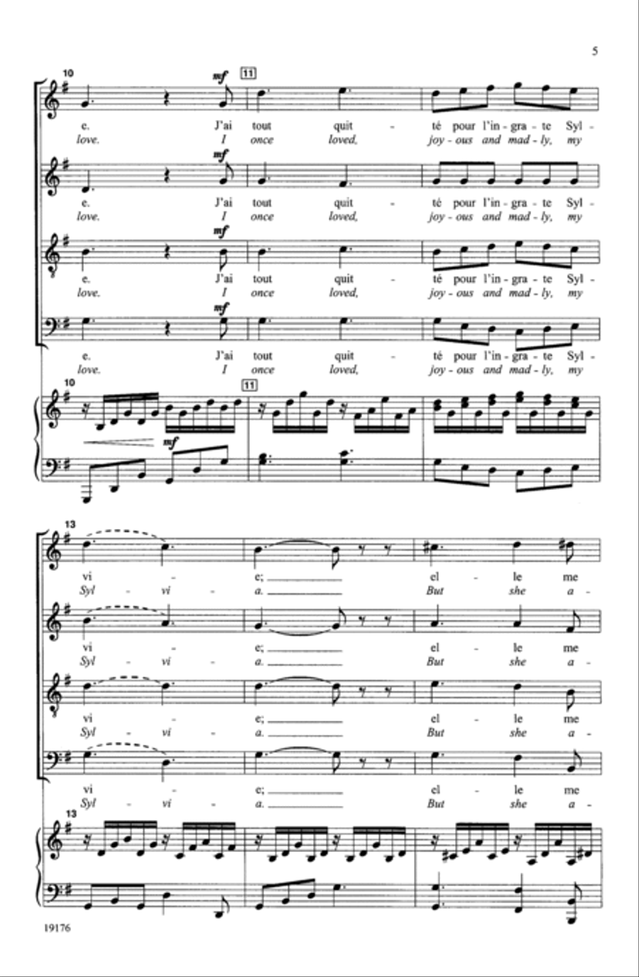 Plaisir d'Amour 4-Part scores gallery preview page 4
