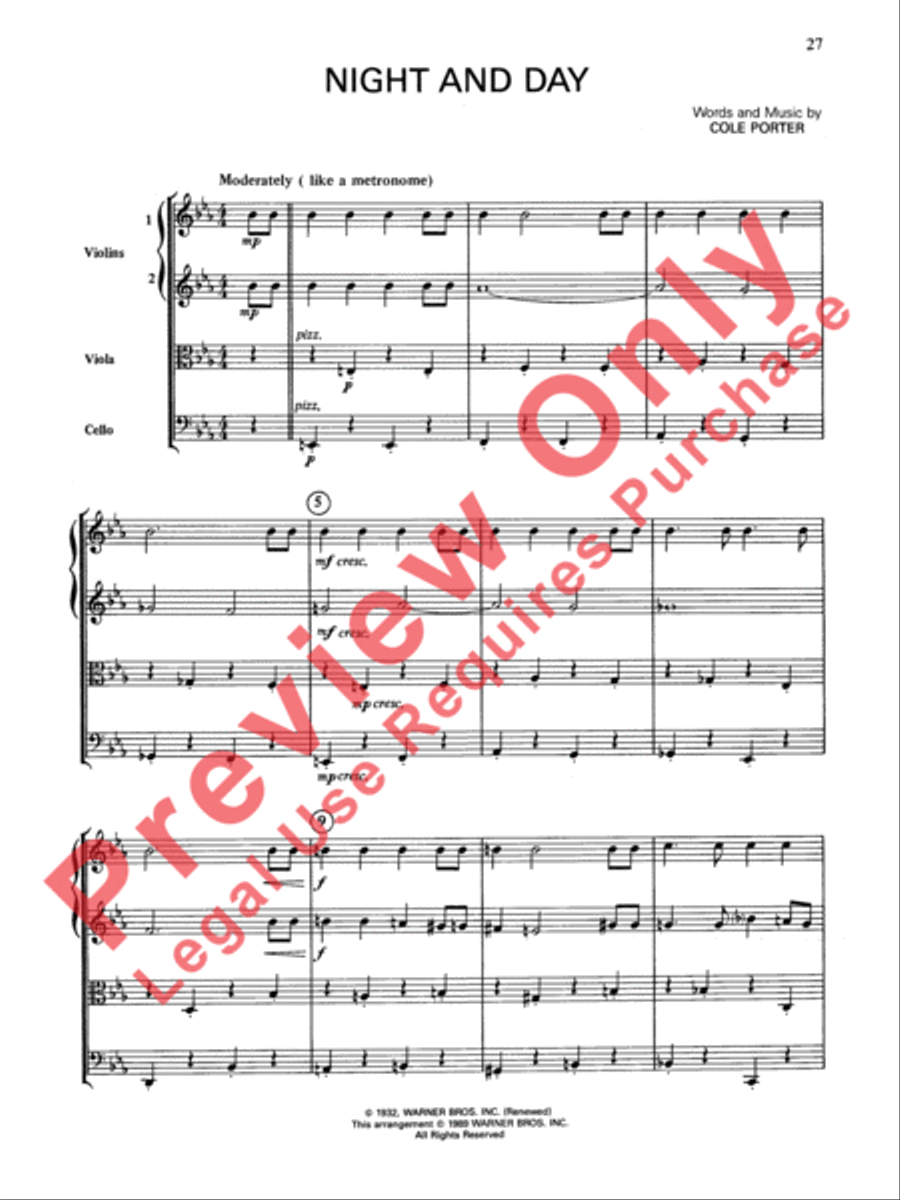 Cole Porter (Classic String Quartets) String Quartet scores gallery preview page 28