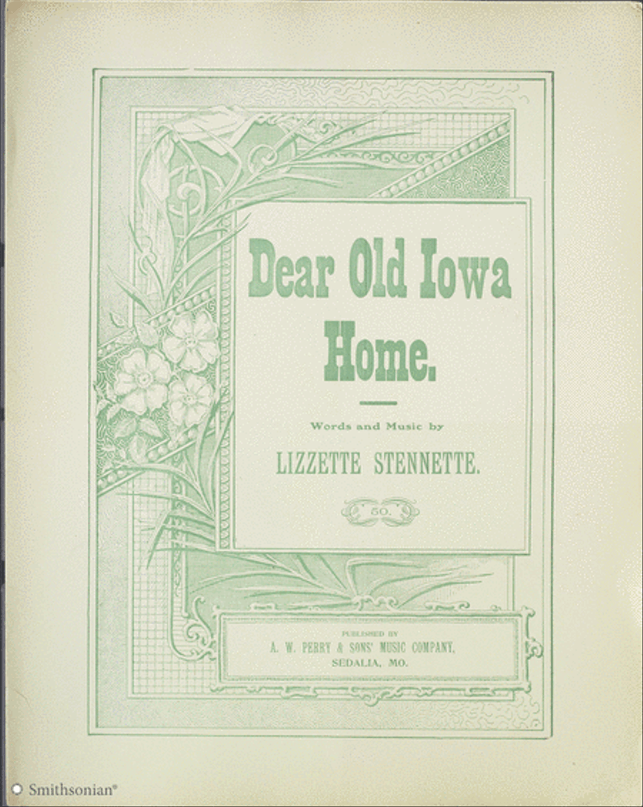 Dear Old Iowa Home Piano, Vocal scores gallery preview page 1