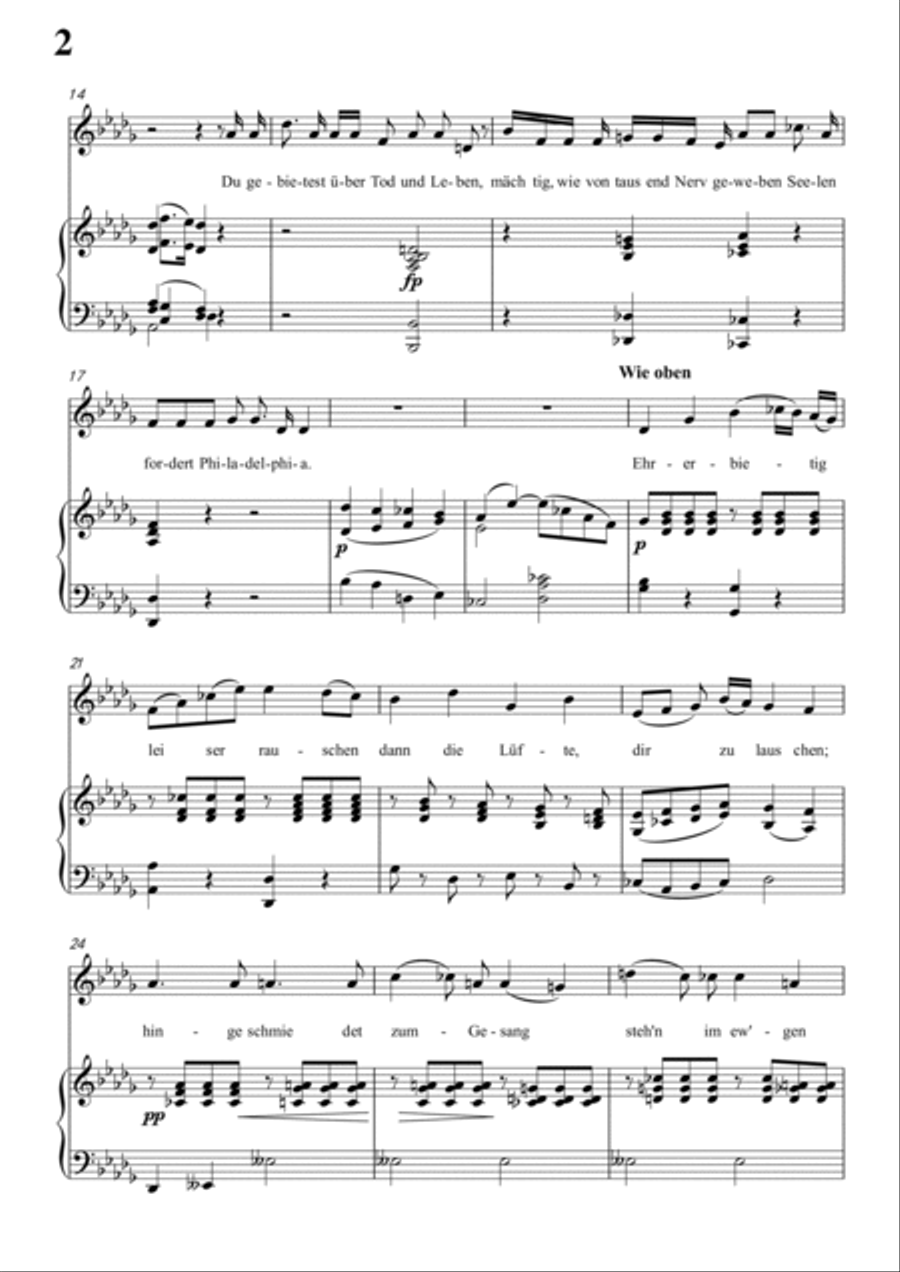 Schubert-Laura am Klavier(Laura at the Piano),D.388 in bD for Vocal and Pno Voice scores gallery preview page 3