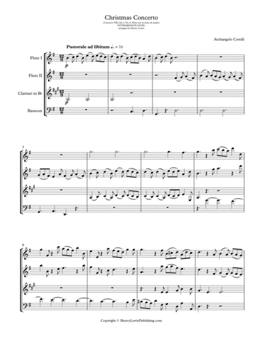 CHRISTMAS CONCERTO - WOODWIND QUARTET - Pastorale, Concerto VIII Op. 6 No. 8, Fatto per la notte di image number null