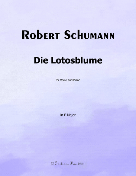 Die Lotosblume,by Schumann,in F Major image number null