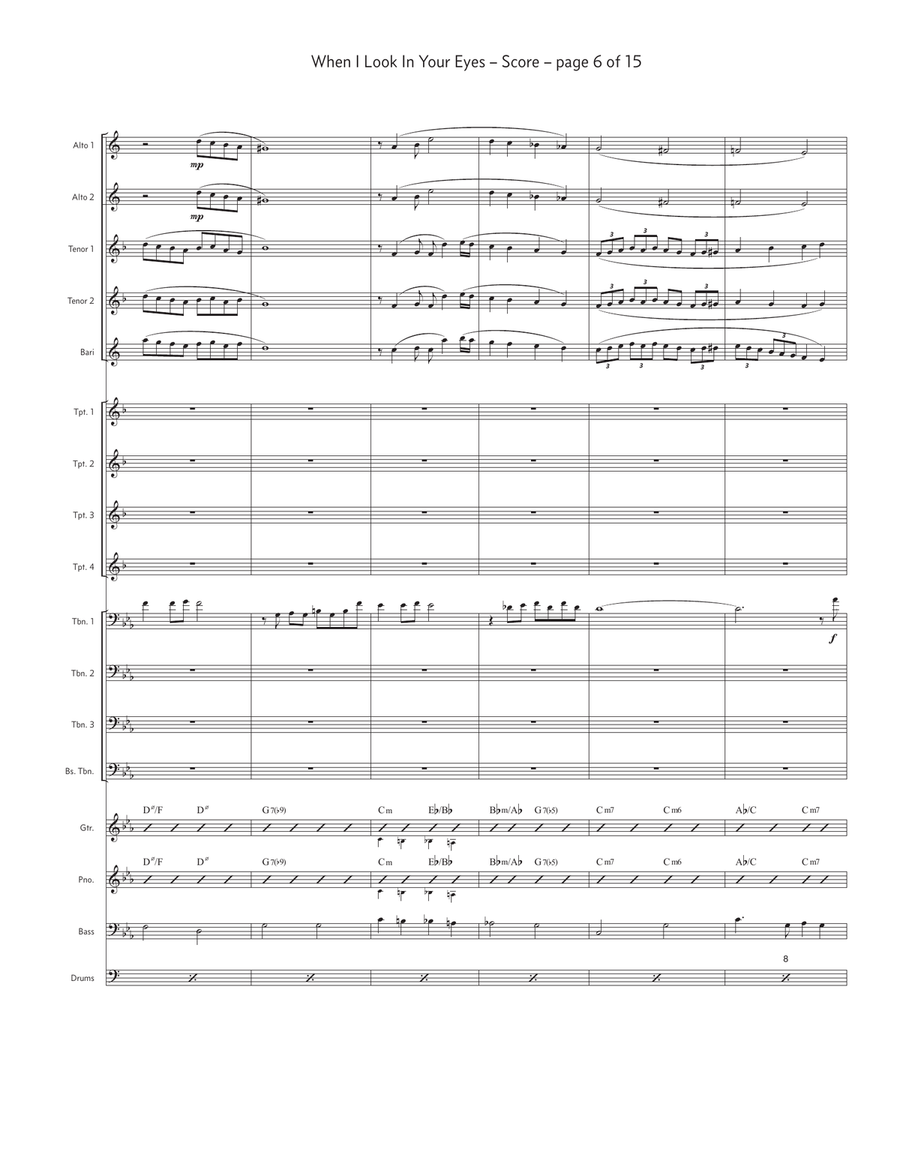 When I Look In Your Eyes Jazz Ensemble scores gallery preview page 6