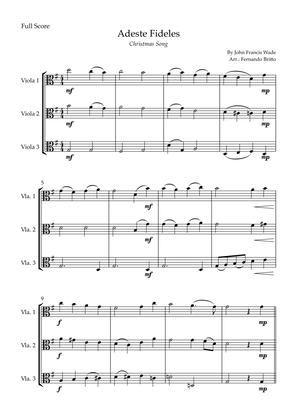 Adeste Fideles (Christmas Song) for Viola Trio