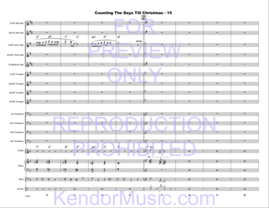 Counting The Days Till Christmas (Full Score) Jazz Ensemble scores gallery preview page 16