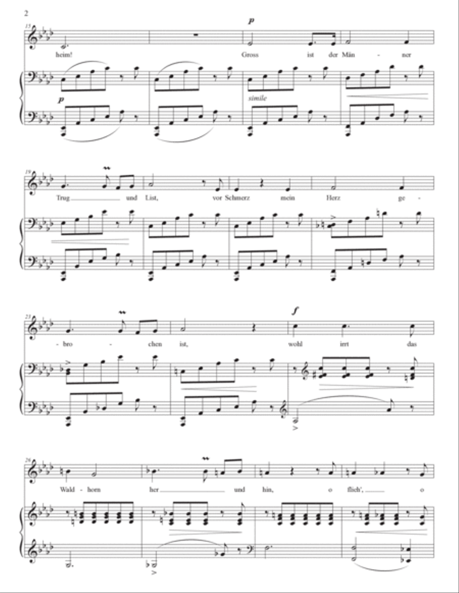 SCHUMANN: Waldesgespräch, Op. 39 no. 3 (transposed to C major) Voice scores gallery preview page 3