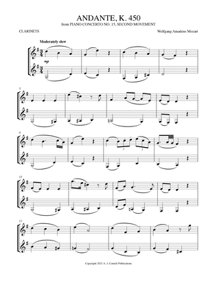 Andante (from Piano Concerto No. 15, K. 450)