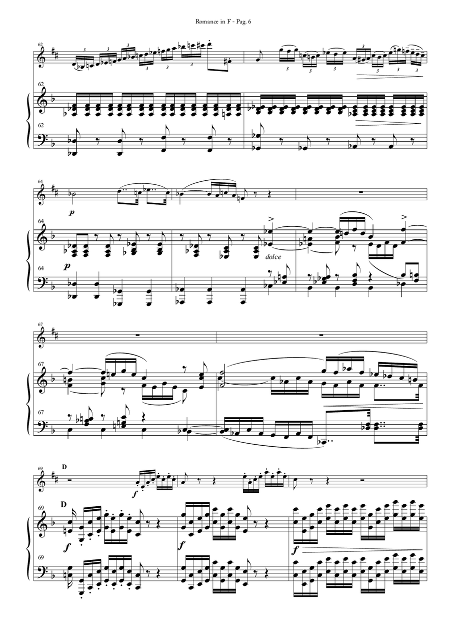 Romance in F for Alto Saxophone and Piano Romance in F for Alto Saxophone and Piano Alto Saxophone scores gallery preview page 6