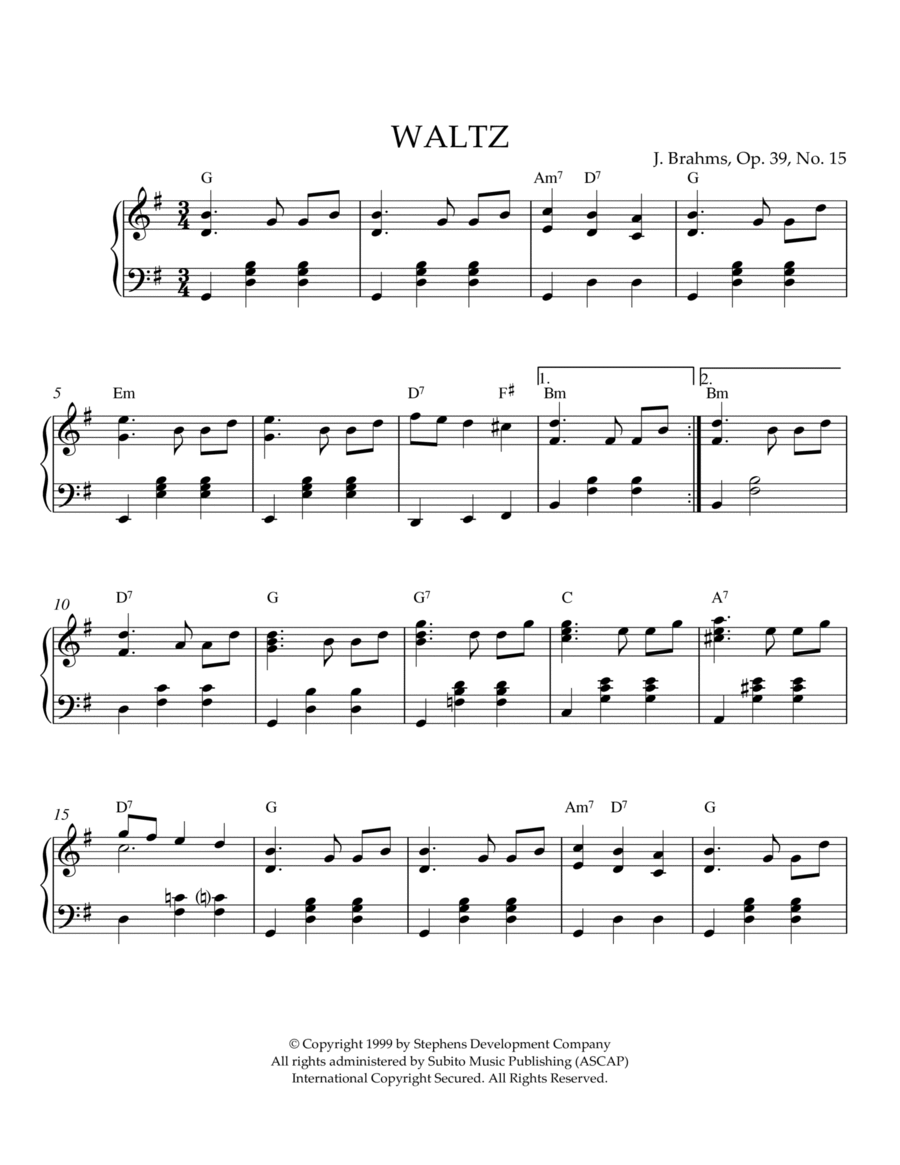 Waltz In G Major, Op. 39, No. 15
