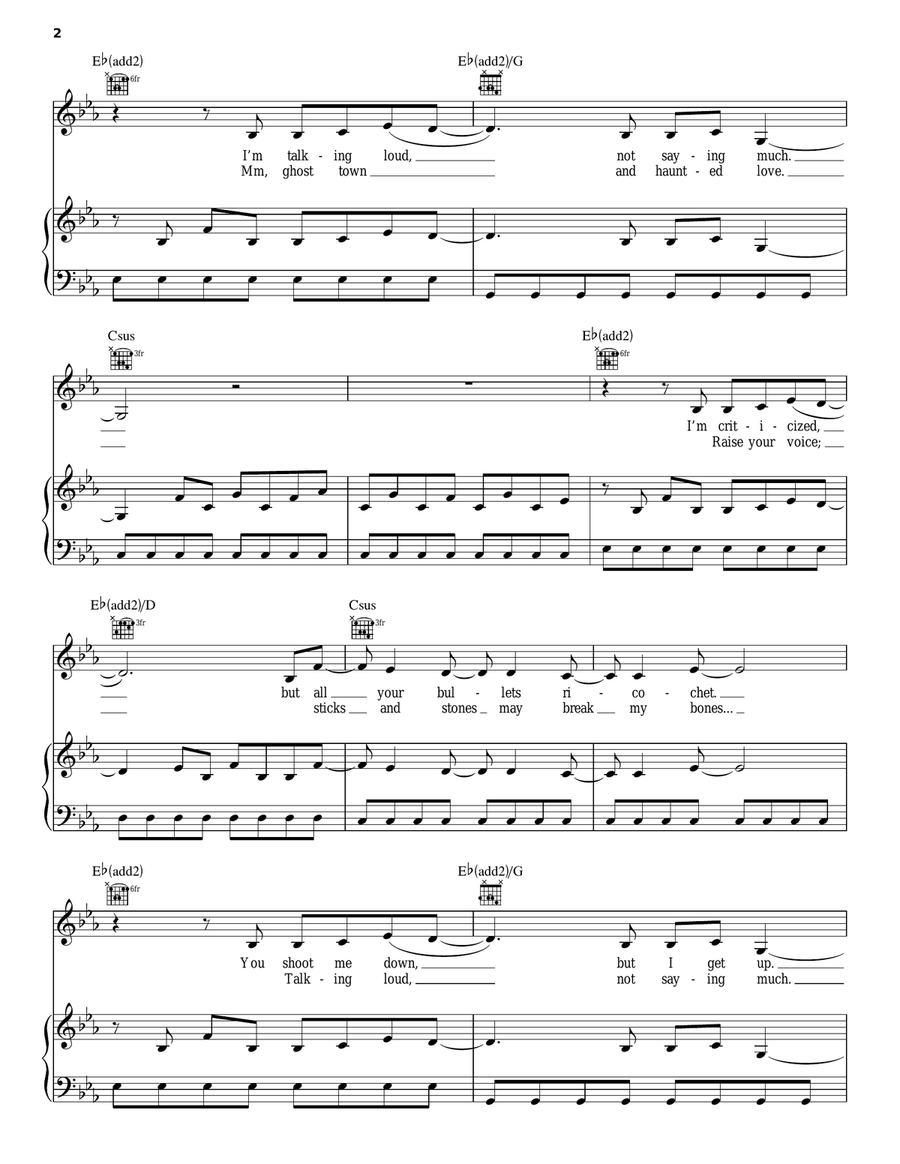 Titanium (feat. Sia) Piano, Vocal, Guitar scores gallery preview page 2