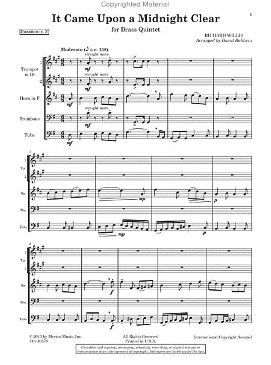 It Came Upon A Midnight Clear Chamber Music scores gallery preview page 2