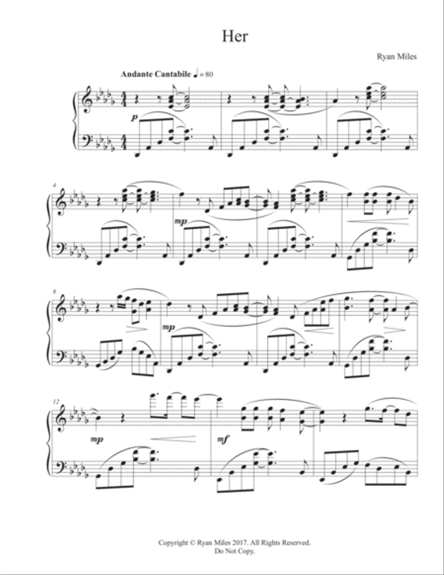 Her Piano Solo scores gallery preview page 1