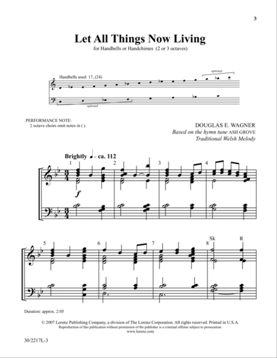 Times and Seasons - Reproducible Handbell Part (2-3 oct) 3-Octaves scores gallery preview page 3