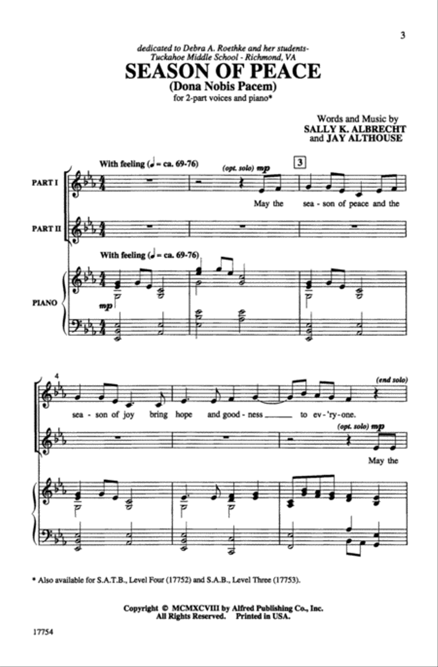 Season of Peace (Dona Nobis Pacem) 2-Part scores gallery preview page 2
