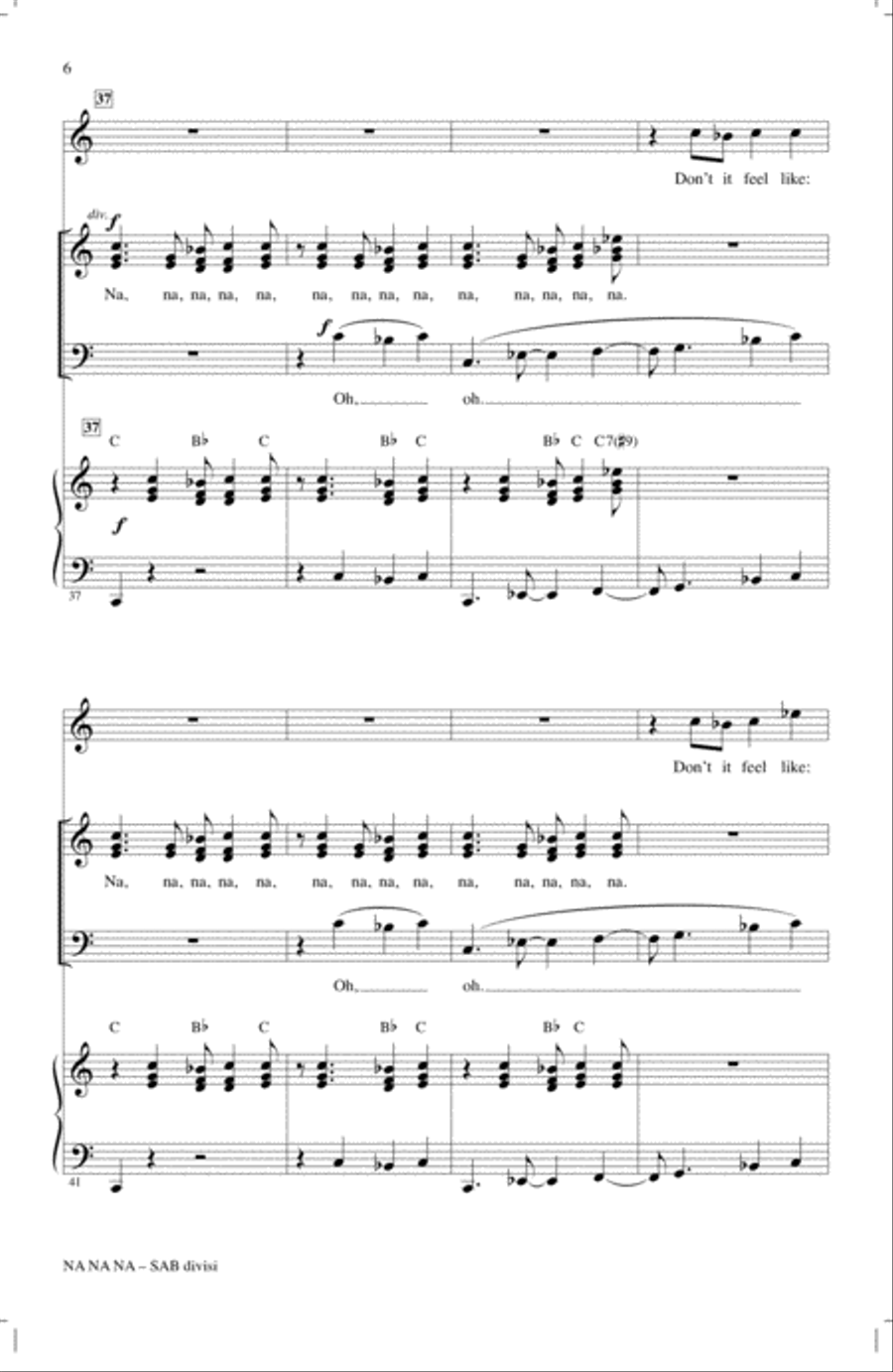 Na Na Na (arr. Mac Huff) 3-Part scores gallery preview page 5