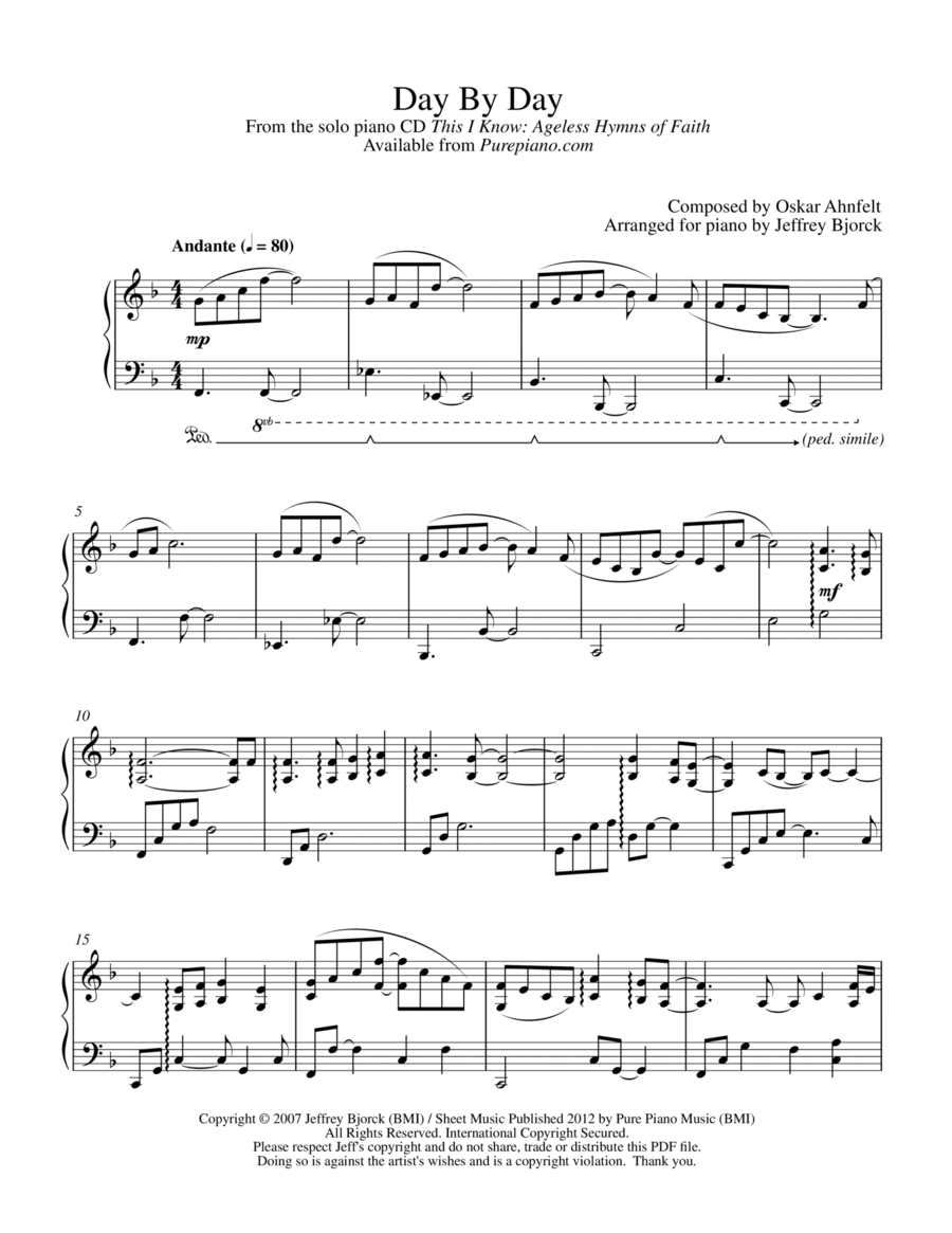 Day by Day and With Each Passing Moment Piano Solo scores gallery preview page 1
