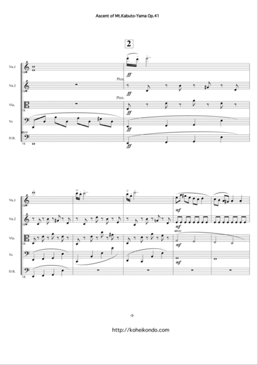 Ascent to Mt.Kabuto-Yama op.41 String Orchestra scores gallery preview page 9