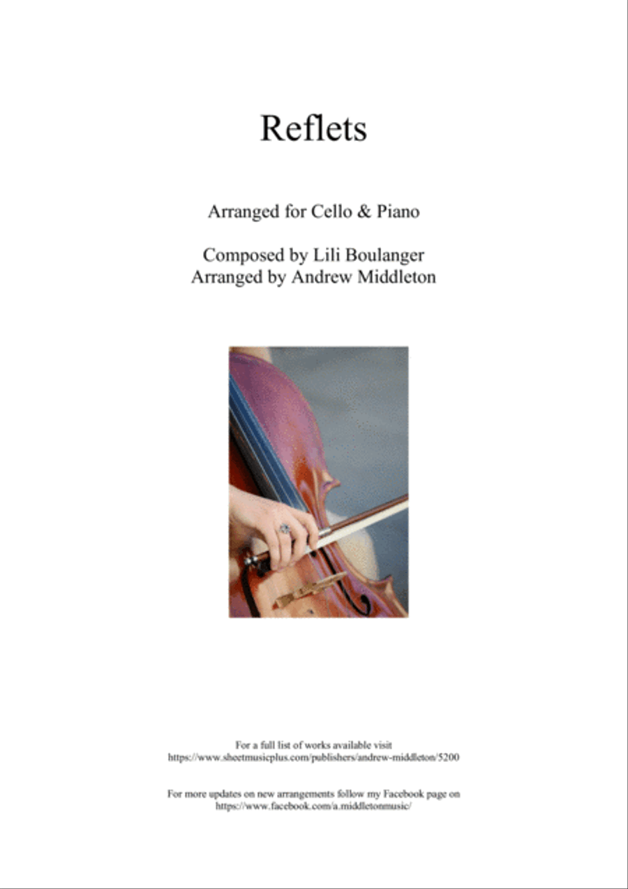 Reflets arranged for Cello and Piano Small Ensemble scores gallery preview page 1