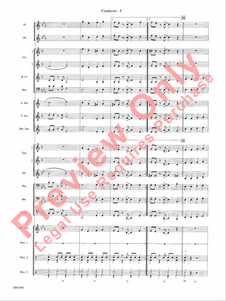 Sing, Sing, Sing Concert Band scores gallery preview page 7