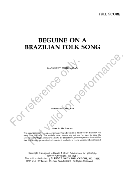 Beguine On A Brazilian Folk Song image number null