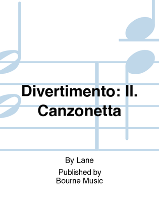 Book cover for Divertimento: II. Canzonetta