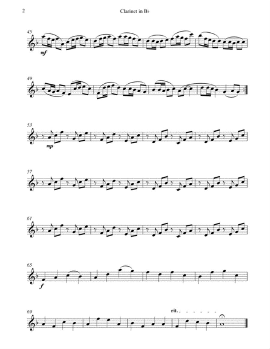 Canon - Pachebel (Oboe; Flute; B Flat Clarinet and Bassoon) Woodwind Quartet - Advanced Intermediate Woodwind Quartet scores gallery preview page 5